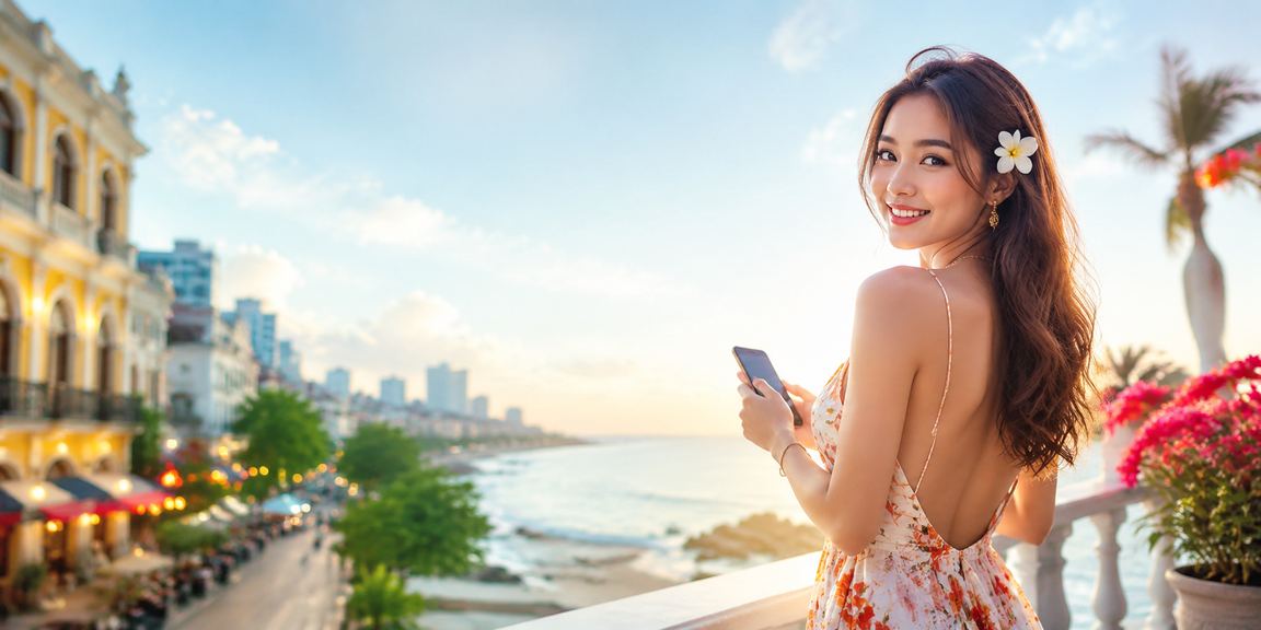 Người dùng Việt Nam sử dụng ứng dụng cá cược di động tại quán cà phê ban đêm